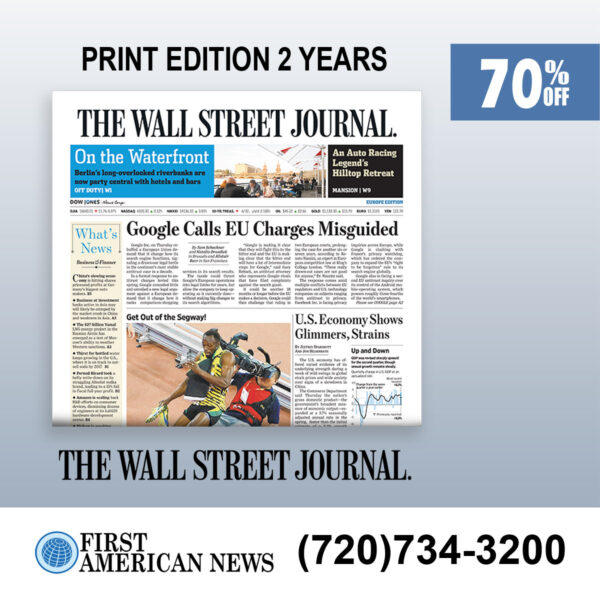 WSJ Print Edition subscription at an exclusive 70% discount