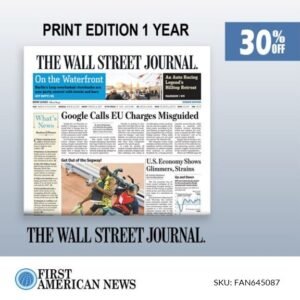 Wall Street Journal Print Edition 1-year Subscription with 6-days a week delivery.